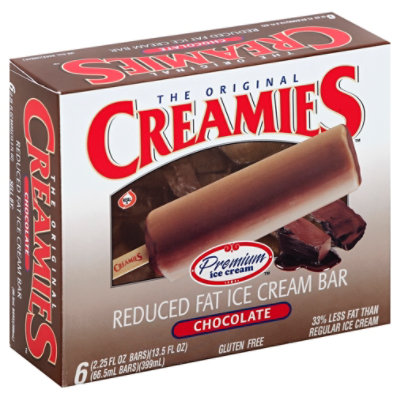 Creamies Ice Cream Bar Reduced Fat Chocolate - 6-2.25 Oz - Image 1