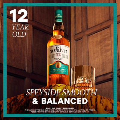 The Glenlivet 12 Year Old Single Malt Scotch Whisky Bottle - 375