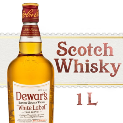 Dewars White Label Blended Scotch Whisky - 1 Liter - shaws