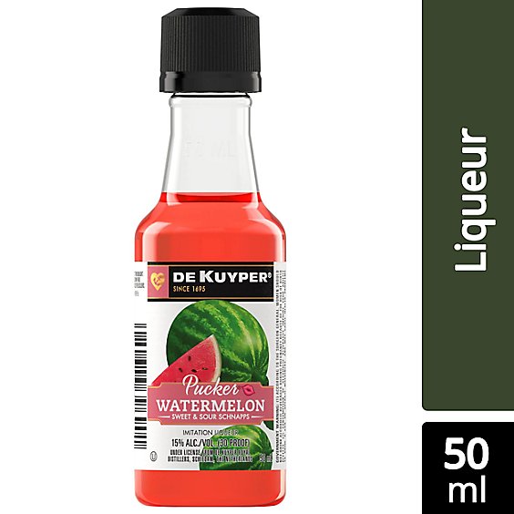 DeKuyper Schnapps Liqueur Watermelon Pucker 30 Proof - 50 Ml