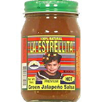 La Estrellita Salsa Hot Green Jalapeno Jar - 16 Oz