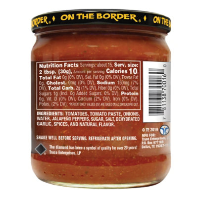 On The Border Salsa Medium Jar - 16 Oz - Image 6