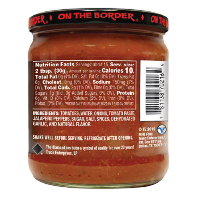 On The Border Salsa Hot Jar - 16 Oz - Image 6