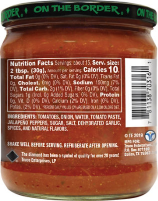 On The Border Salsa Mild Jar - 16 Oz - Image 6