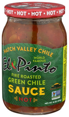 El Pinto Salsa All Natural Hot Green Chile Jar - 16 Oz - Image 4