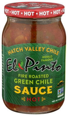 El Pinto Salsa All Natural Hot Green Chile Jar - 16 Oz - Image 1