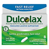 Ducolax Laxative Medicated 10 mg Comfort Shaped Suppository - 8 Count - Image 2