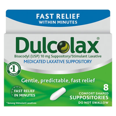 Ducolax Laxative Medicated 10 mg Comfort Shaped Suppository - 8 Count