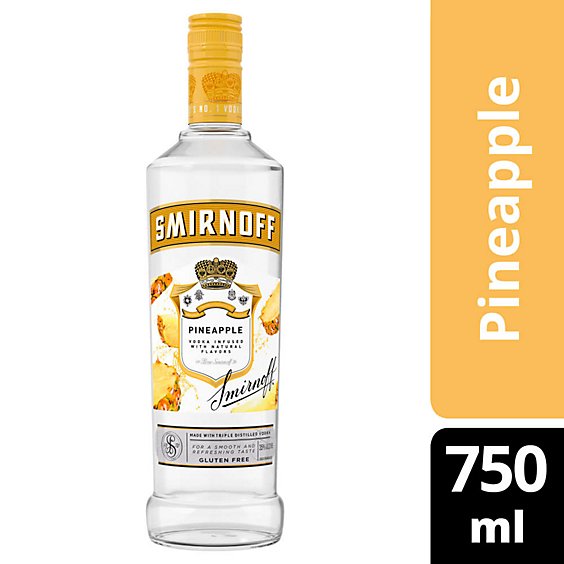 Smirnoff Vodka Infused With Natural Flavors Pineapple Bottle - 750 Ml