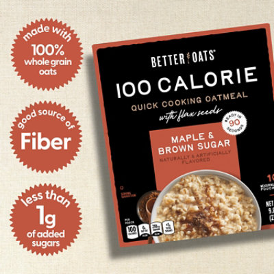 Better Oats Oat Fit Oatmeal Instant Maple And Brown Sugar - 10 Count - Image 3