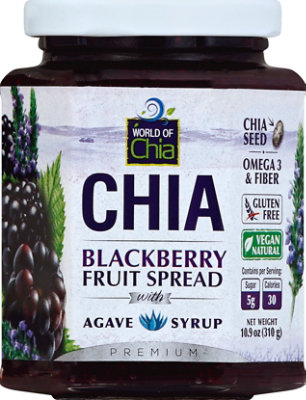 World of Chia Fruit Spread Chia Blackberry with Agave Syrup - 10.9 Oz - Image 2