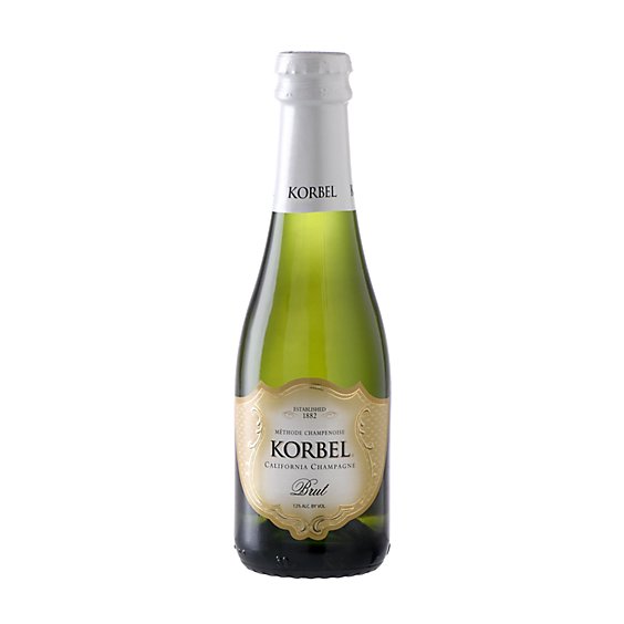 Korbel Brut California Champagne Sparkling Wine 24 Proof Bottle - 4-187 Ml