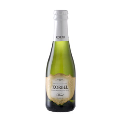 Korbel Brut California Champagne Sparkling Wine 24 Proof Bottle -187 Ml - Image 1