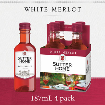 Sutter Home White Merlot Blush Wine Bottle - 4-187 Ml - Image 1