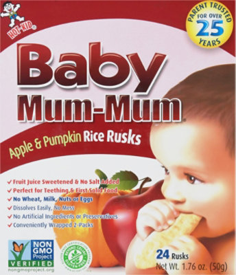 Hot Kid Baby Mum-Mum Rice Rusks Selected Superior Apple 24 Count - 1.76 Oz - Image 2