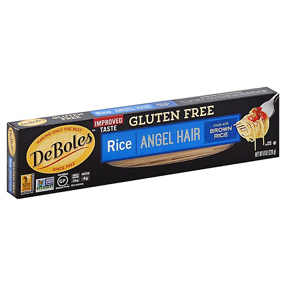 DeBoles Pasta Gluten Free Rice Brown Angel Hair Box - 8 Oz