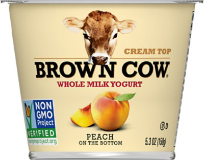 Brown Cow Cream Top Yogurt Whole Milk Peach - 5.3 Oz - Image 2