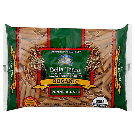 Bella Terra Pasta Organic Penne Rigate No. 3 - 12 Oz