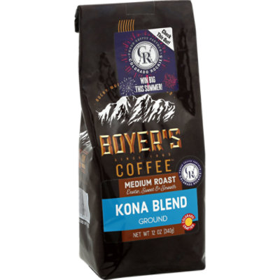 Boyers Coffee Coffee Ground Medium Roast Kona Blend - 12 Oz - Image 1
