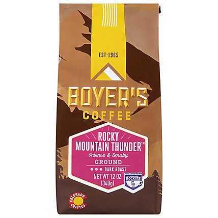 Boyers Coffee Coffee Ground Dark Roast Rocky Mountain Thunder - 12 Oz - Image 2
