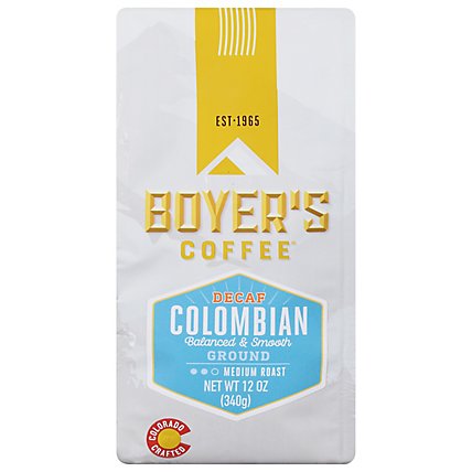 Boyers Coffee Coffee Ground Medium Roast Colombian Decaf - 12 Oz - Image 2