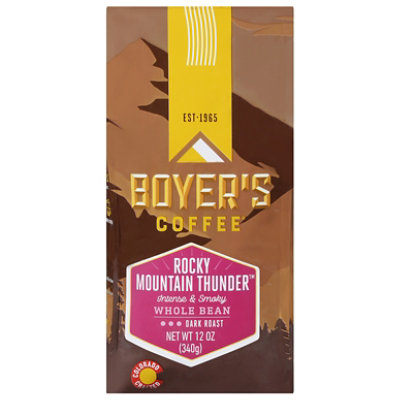 Boyers Coffee Coffee Whole Bean Dark Roast Rocky Mountain Thunder 12