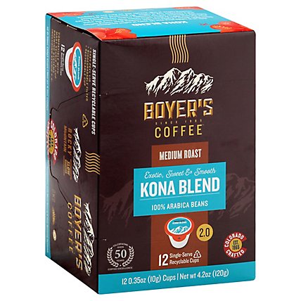 Boyers Coffee Coffee Single Serve Cups Kona Blend - 12 Count - Image 1