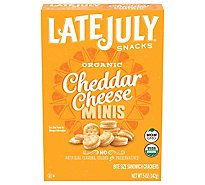 Late July Crackers Organic Mini Bite Size Sandwich Cheddar Cheese - 5 Oz