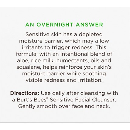 Burts Bees Night Cream Sensitive - 1.8 Oz - Image 5