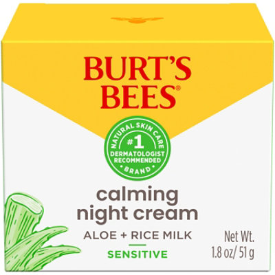 Burt's Bees Sensitive Solutions Calming Night Cream with Aloe and Rice Milk - 1.8 Fl. Oz. - Image 1