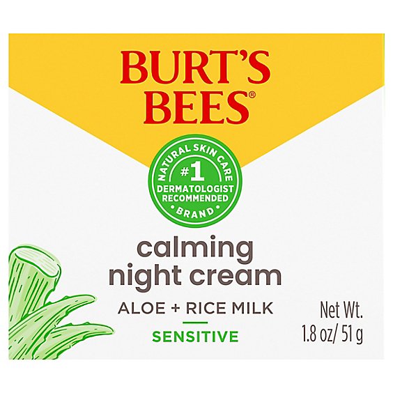 Burts Bees Night Cream Sensitive - 1.8 Oz