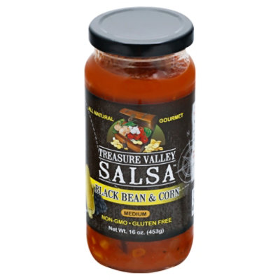 Treasure Valley Salsa Black Bean & Corn Medium Jar - 16 Oz