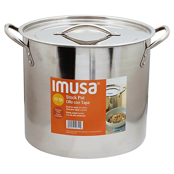 Imusa Stock Pot Ss 12qt - Each
