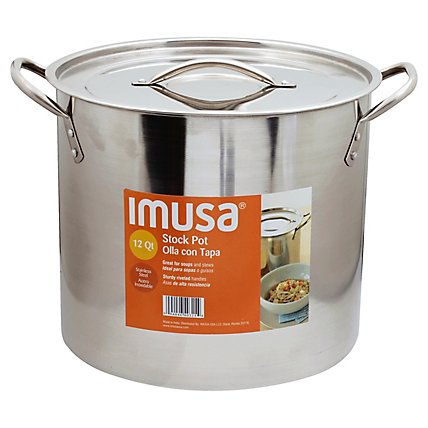 Imusa Stock Pot Ss 12qt - Each - Image 1