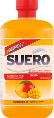 SUERO ORAL Electrolyte Solution With Zinc Mango Bottle - 33.8 Fl. Oz. - Image 2