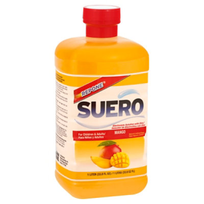SUERO ORAL Electrolyte Solution With Zinc Mango Bottle - 33.8 Fl. Oz.