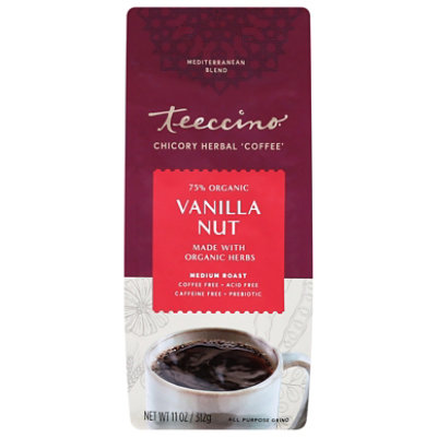 Teeccino Herbal Coffee Organic Caffeine-Free All-Purpose Grind Medium Roast Vanilla Nut - 11 Oz - Image 3
