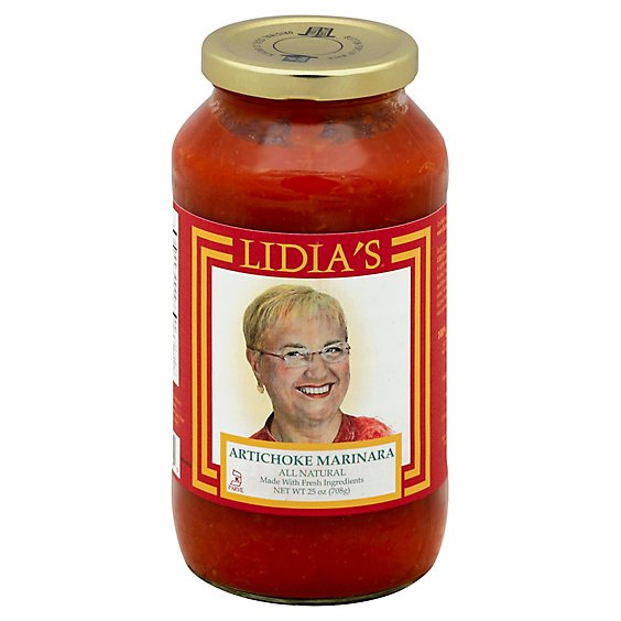 Lidias Pasta Sauce Marinara Artichoke Jar - 25 Oz