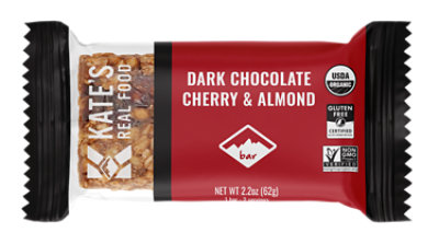 Kate's Real Food Dark Chocolate Cherry & Almond Bar - 2.2 Oz - Image 1