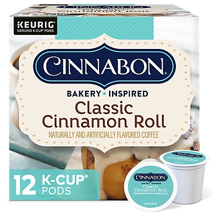 Cinnabon Coffee K-Cup Pods Light Roast Classic Cinnamon Roll - 12-0.33 Oz - Image 1