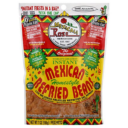 Mexicali Rose Beans Refried Instant Homestyle Bag - 7 Oz - Image 1