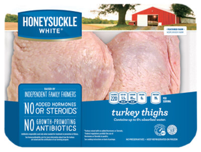 Honeysuckle White Turkey Thighs Bone In Store Cut Previously Frozen - 1 LB - Image 1
