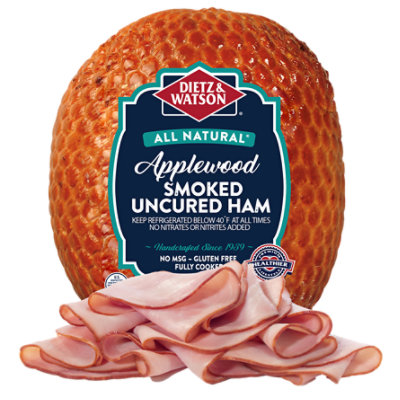 Dietz & Watson Ham Applewood Smoked Uncured - 0.50 Lb - Albertsons