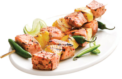 Seafood Service Counter Fish Salmon Atlantic Kabob Color Added - 1.50 Lbs.