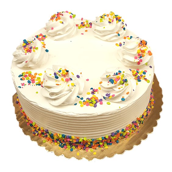 Bakery Cake White 5 Inch Confetti - Each