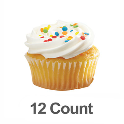 Bakery Cupcake White 12 Count Frozen Each JewelOsco