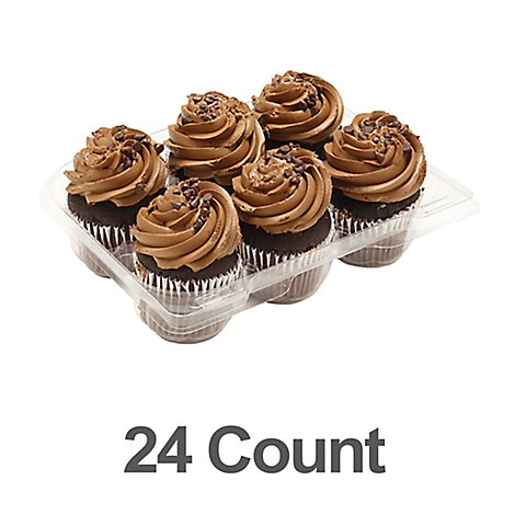 Bakery Cupcake Chocolate Buttercream Iced Try 24 Count - Each