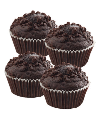 Bakery Muffins Double Dutch Chocolate 4 Count - Each - Image 1