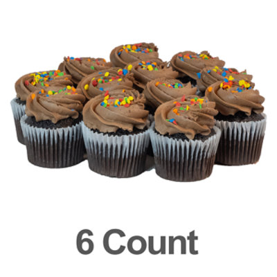 Bakery Cupcake Chocolate Chocolate Buttercream 6 Count - Each - Image 1