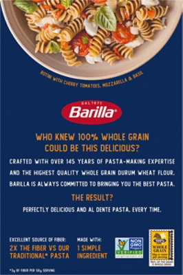 barilla whole grain pasta nutrition label